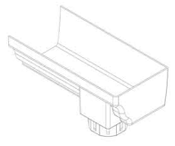 165mm / 175mm Stop End Outlet    Box Gutter Adaptor Left (Or use with reducer plate in 265mm / 275mm)