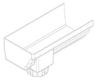 165mm / 175mm Stop End Outlet    Box Gutter Adaptor Right (Or use with reducer plate in 265mm / 275mm)