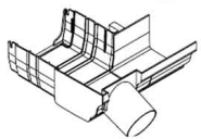 265mm                              90° Degree                      Box Gutter Adaptor with Extended Elephant's Trunk Outlet Left