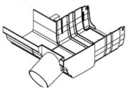 265mm                              90° Degree                      Box Gutter Adaptor with Extended Elephant's Trunk Outlet Right