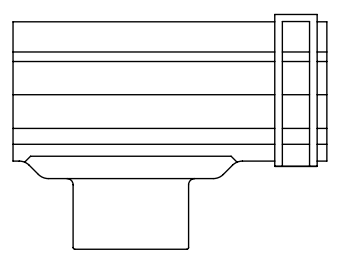 Left Hand Classic Gutter Stop End Outlet                              (Wall Mounted)