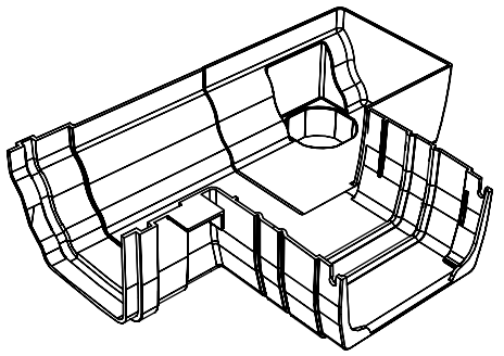 Reducer Plate - 265mm                               90° Degree                      Box Gutter                Adaptor with   Outlet Left